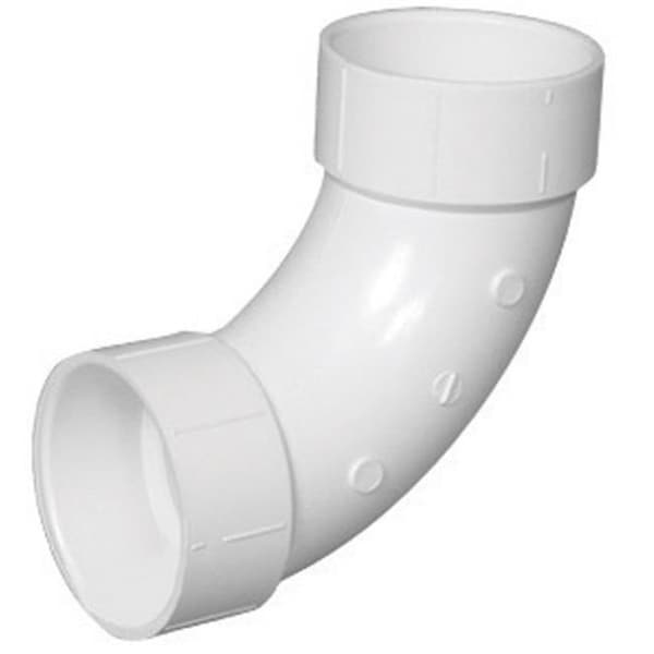 Pinpoint Charlotte Pipe & Foundry PVC003041200HA 90 deg PVC DWV Long Sweep Elbow 4 in. PI148271 - main